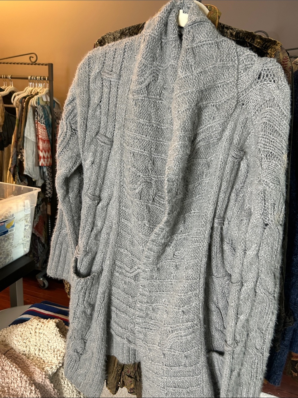 POL NEW SWEATER CARDI GREY SMALL